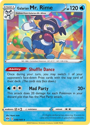 Pokemon TCG - SWSH03: Darkness Ablaze - Galarian Mr. Rime - 036/189