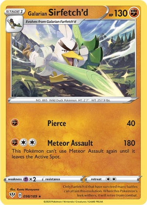 Pokemon TCG - SWSH03: Darkness Ablaze - Galarian Sirfetch'd - 098/189