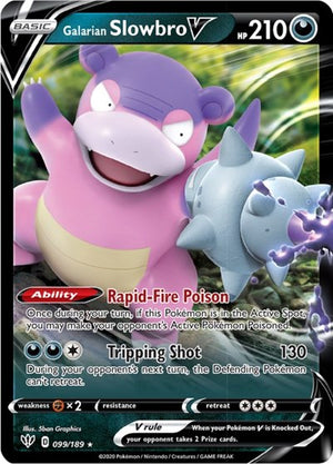 Pokemon TCG - SWSH03: Darkness Ablaze - Galarian Slowbro V - 099/189 - Holofoil
