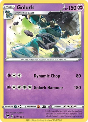 Pokemon TCG - SWSH03: Darkness Ablaze - Golurk - 077/189