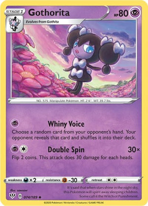 Pokemon TCG - SWSH03: Darkness Ablaze - Gothorita - 074/189