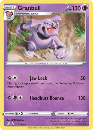 Pokemon TCG - SWSH03: Darkness Ablaze - Granbull - 071/189