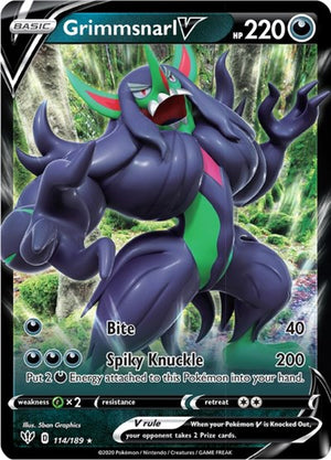 Pokemon TCG - SWSH03: Darkness Ablaze - Grimmsnarl V - 114/189 - Holofoil