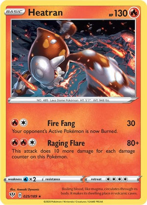 Pokemon TCG - SWSH03: Darkness Ablaze - Heatran - 025/189 - Reverse Holofoil