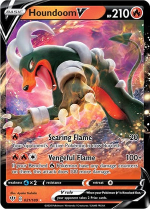 Pokemon TCG - SWSH03: Darkness Ablaze - Houndoom V - 021/189 - Holofoil