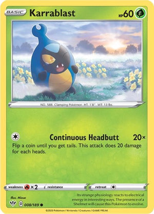 Pokemon TCG - SWSH03: Darkness Ablaze - Karrablast - 008/189