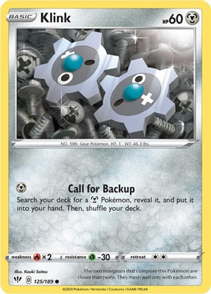 Pokemon TCG - SWSH03: Darkness Ablaze - Klink - 125/189