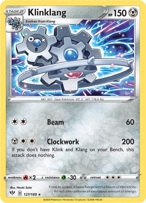 Pokemon TCG - SWSH03: Darkness Ablaze - Klinklang - 127/189