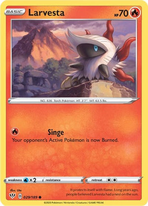 Pokemon TCG - SWSH03: Darkness Ablaze - Larvesta - 029/189