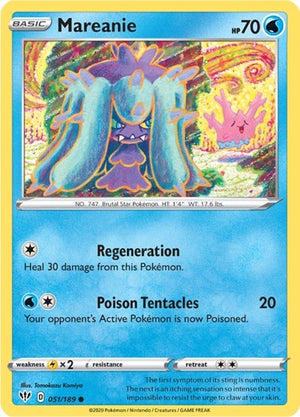 Pokemon TCG - SWSH03: Darkness Ablaze - Mareanie - 051/189 - Reverse Holofoil