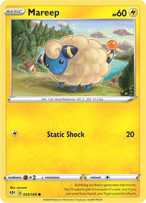 Pokemon TCG - SWSH03: Darkness Ablaze - Mareep - 055/189 - Reverse Holofoil