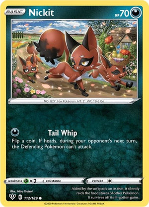 Pokemon TCG - SWSH03: Darkness Ablaze - Nickit - 112/189