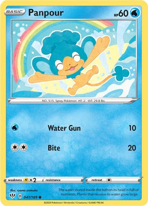 Pokemon TCG - SWSH03: Darkness Ablaze - Panpour - 041/189 - Reverse Holofoil