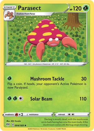 Pokemon TCG - SWSH03: Darkness Ablaze - Parasect - 004/189