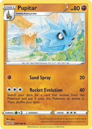 Pokemon TCG - SWSH03: Darkness Ablaze - Pupitar - 087/189