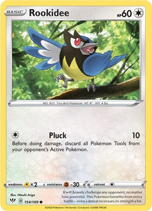 Pokemon TCG - SWSH03: Darkness Ablaze - Rookidee - 154/189 - Reverse Holofoil