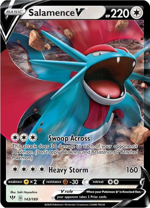 Pokemon TCG - SWSH03: Darkness Ablaze - Salamence V - 143/189 - Holofoil
