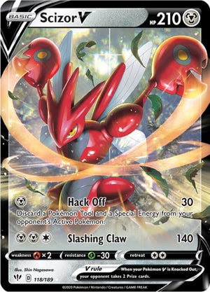 Pokemon TCG - SWSH03: Darkness Ablaze - Scizor V - 118/189 - Holofoil