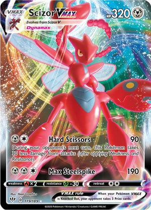 Pokemon TCG - SWSH03: Darkness Ablaze - Scizor VMAX - 119/189 - Holofoil
