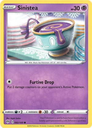 Pokemon TCG - SWSH03: Darkness Ablaze - Sinistea - 082/189 - Reverse Holofoil