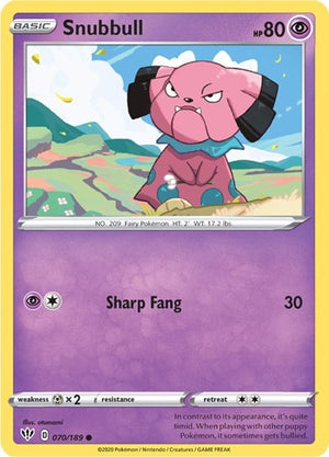 Pokemon TCG - SWSH03: Darkness Ablaze - Snubbull - 070/189