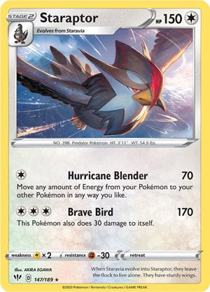 Pokemon TCG - SWSH03: Darkness Ablaze - Staraptor - 147/189