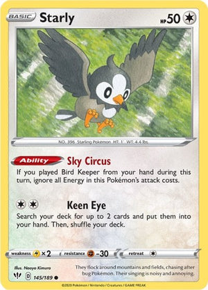 Pokemon TCG - SWSH03: Darkness Ablaze - Starly - 145/189
