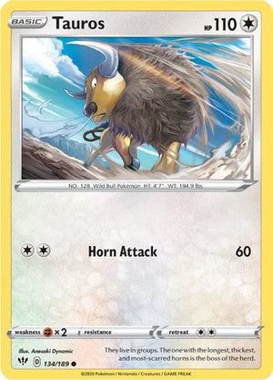Pokemon TCG - SWSH03: Darkness Ablaze - Tauros - 134/189