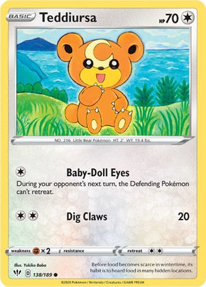 Pokemon TCG - SWSH03: Darkness Ablaze - Teddiursa - 138/189