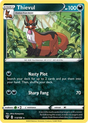 Pokemon TCG - SWSH03: Darkness Ablaze - Thievul - 113/189