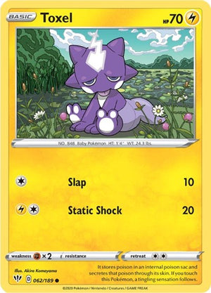 Pokemon TCG - SWSH03: Darkness Ablaze - Toxel - 062/189
