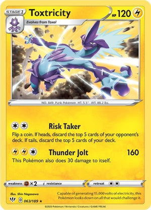 Pokemon TCG - SWSH03: Darkness Ablaze - Toxtricity - 063/189 - Holofoil