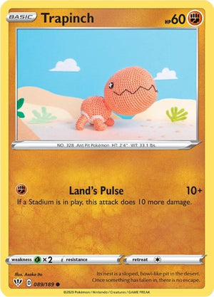 Pokemon TCG - SWSH03: Darkness Ablaze - Trapinch - 089/189 - Reverse Holofoil