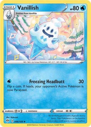 Pokemon TCG - SWSH03: Darkness Ablaze - Vanillish - 046/189 - Reverse Holofoil