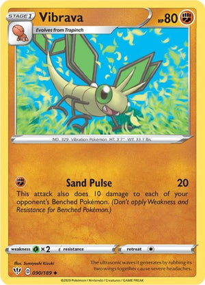 Pokemon TCG - SWSH03: Darkness Ablaze - Vibrava - 090/189