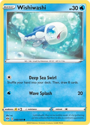 Pokemon TCG - SWSH03: Darkness Ablaze - Wishiwashi - 050/189 - Reverse Holofoil