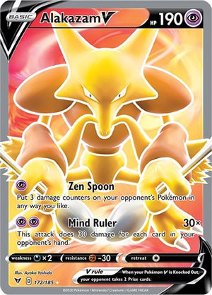 Pokemon TCG - SWSH04: Vivid Voltage - Alakazam V - 172/185 - Holofoil