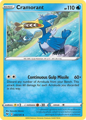 Pokemon TCG - SWSH04: Vivid Voltage - Cramorant - 040/185 - Reverse Holofoil