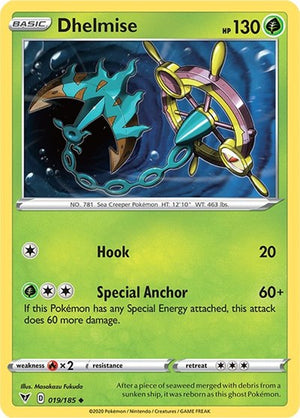Pokemon TCG - SWSH04: Vivid Voltage - Dhelmise - 019/185 - Reverse Holofoil