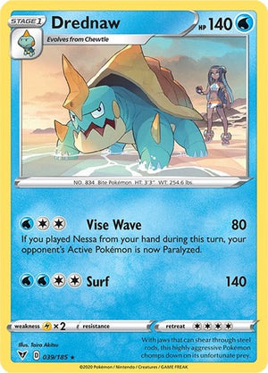 Pokemon TCG - SWSH04: Vivid Voltage - Drednaw - 039/185 - Reverse Holofoil