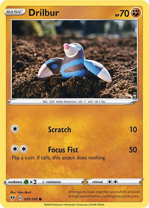 Pokemon TCG - SWSH04: Vivid Voltage - Drilbur - 091/185