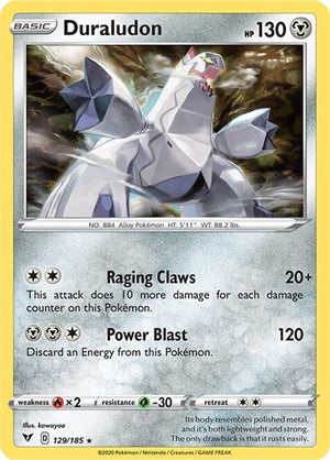 Pokemon TCG - SWSH04: Vivid Voltage - Duraludon - 129/185 - Reverse Holofoil