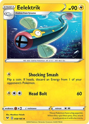 Pokemon TCG - SWSH04: Vivid Voltage - Eelektrik - 058/185 - Reverse Holofoil