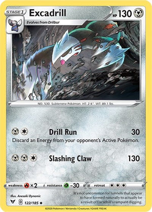 Pokemon TCG - SWSH04: Vivid Voltage - Excadrill - 122/185 - Reverse Holofoil