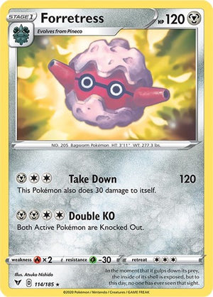 Pokemon TCG - SWSH04: Vivid Voltage - Forretress - 114/185 - Reverse Holofoil