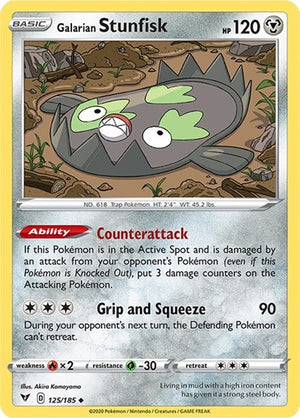 Pokemon TCG - SWSH04: Vivid Voltage - Galarian Stunfisk - 125/185