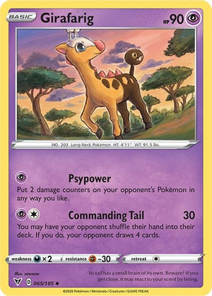 Pokemon TCG - SWSH04: Vivid Voltage - Girafarig - 065/185 - Reverse Holofoil
