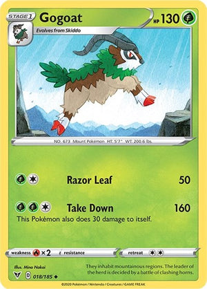 Pokemon TCG - SWSH04: Vivid Voltage - Gogoat - 018/185 - Reverse Holofoil