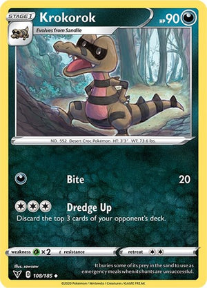 Pokemon TCG - SWSH04: Vivid Voltage - Krokorok - 108/185 - Reverse Holofoil