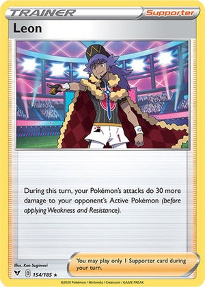 Pokemon TCG - SWSH04: Vivid Voltage - Leon - 154/185 - Reverse Holofoil